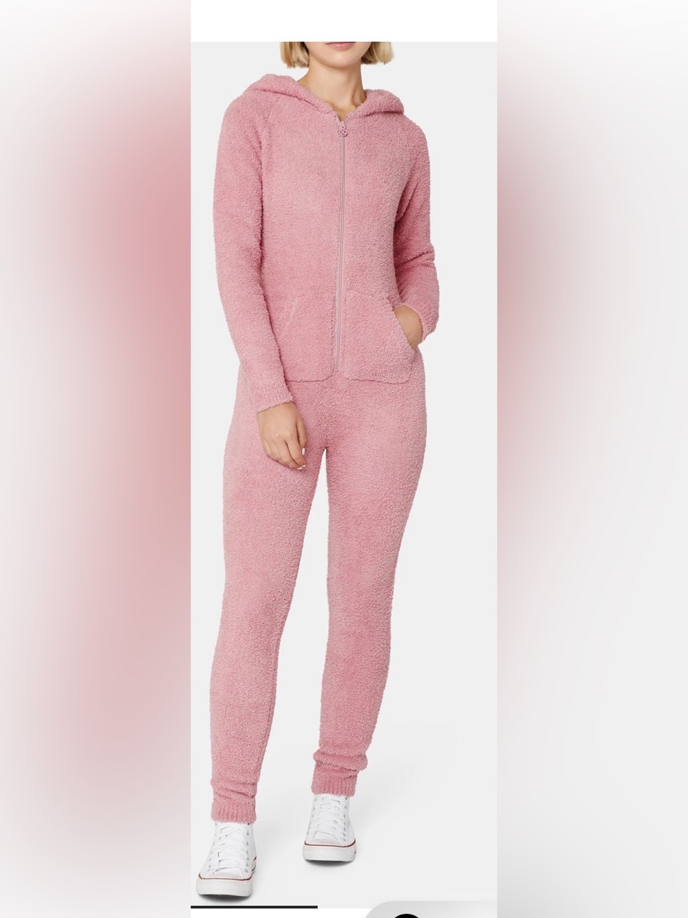Onepiece Brand Pink Chenille Hooded Onesie